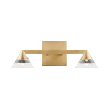Midrand Crystal LED Bath Vanity Light in Hand-Rubbed Antique Brass (14.7-Inch).