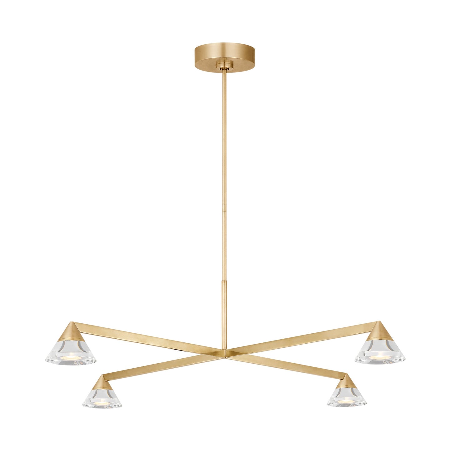Midrand Crystal LED Chandelier in Hand-Rubbed Antique Brass (37.4-Inch).