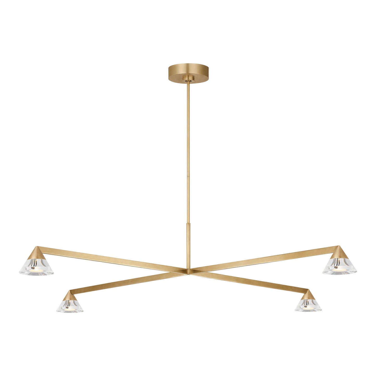 Midrand Crystal LED Chandelier in Hand-Rubbed Antique Brass (52-Inch).