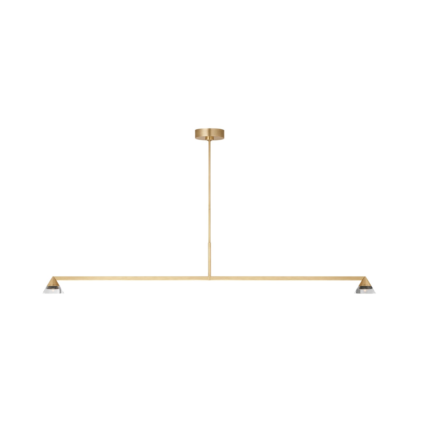 Midrand Crystal Linear LED Chandelier in Hand-Rubbed Antique Brass.