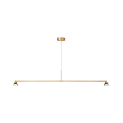 Midrand Crystal Linear LED Chandelier in Hand-Rubbed Antique Brass.