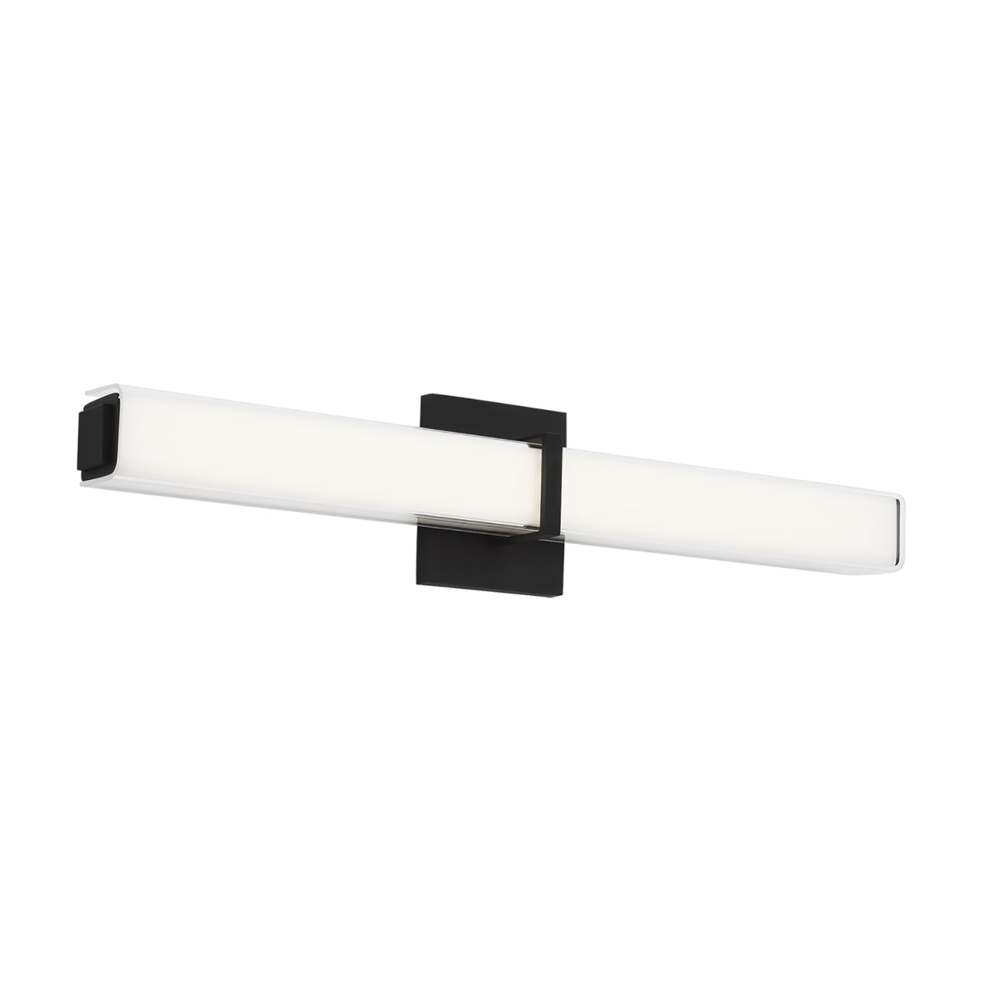 Milan LED Bath Vanity Light in Nightshade Black (24-Inch).
