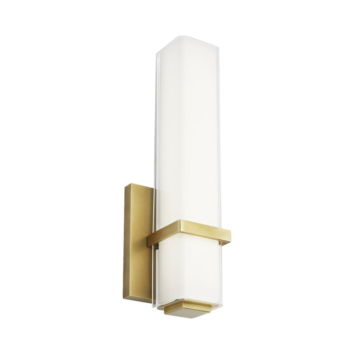 Milan LED Bath Wall Light in Natural Brass.