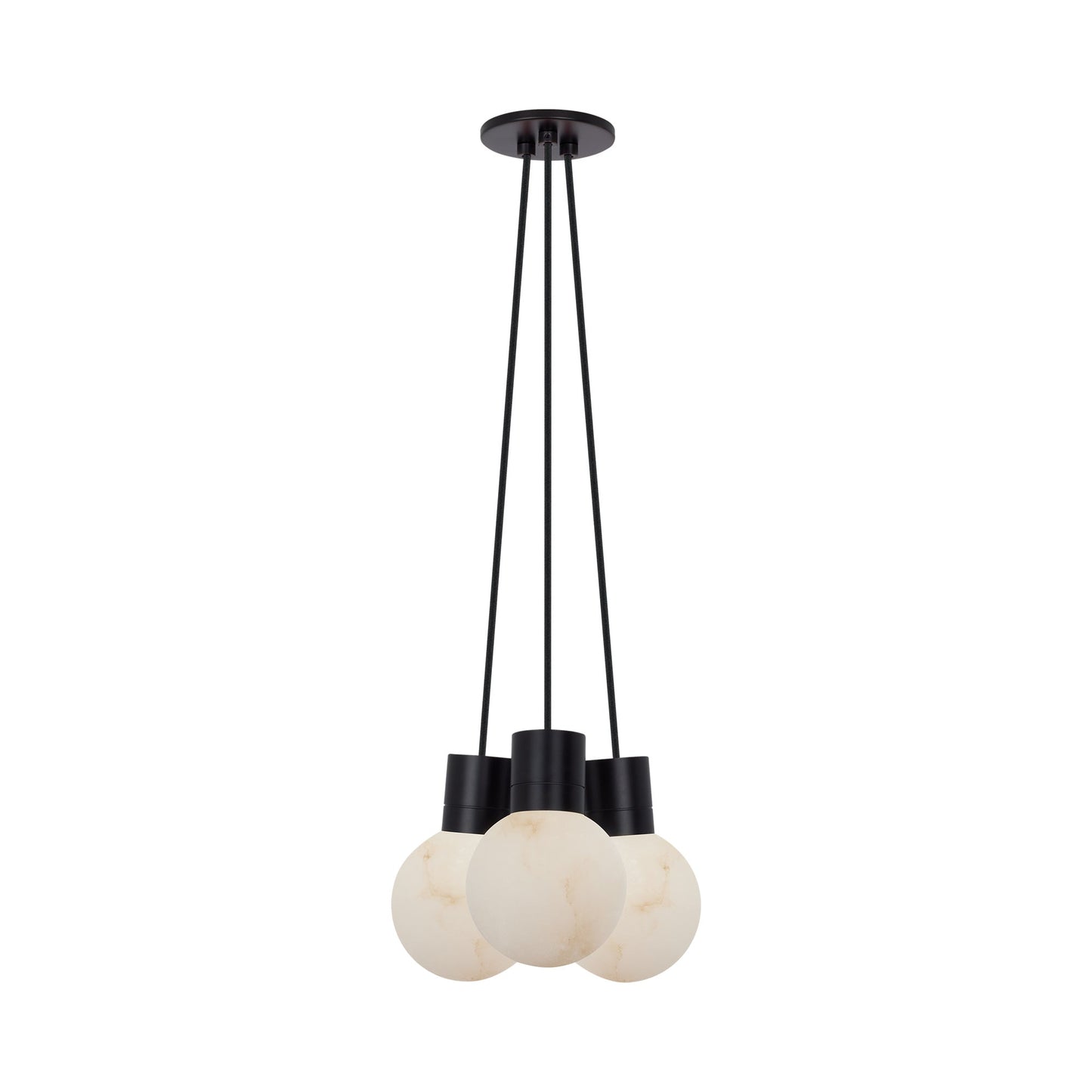 Mina 3-Light LED Chandelier in Black/Black Cord.