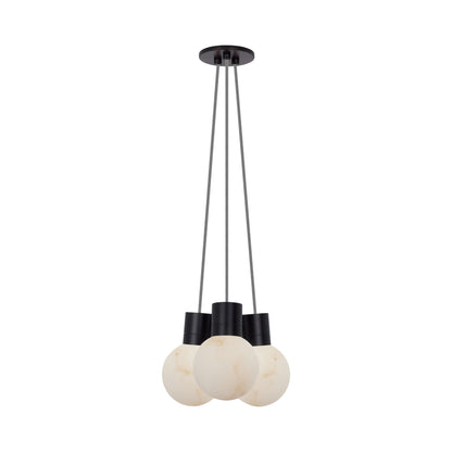 Mina 3-Light LED Chandelier in Black/White Cord.