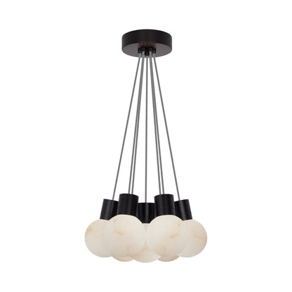 Mina 7-Light LED Chandelier in Black/White Cord.