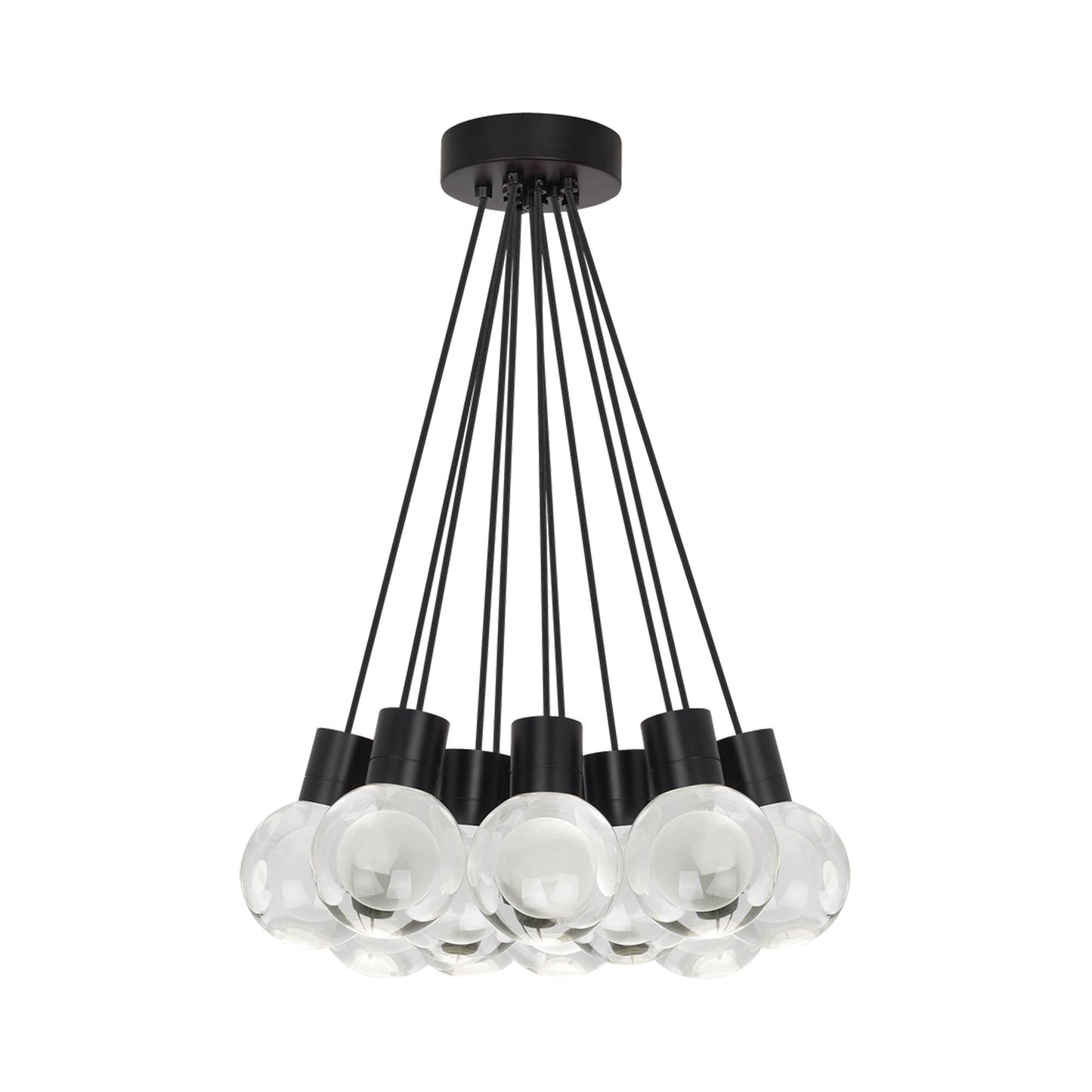 Mina LED Multipoint Pendant Light in Black (Black).