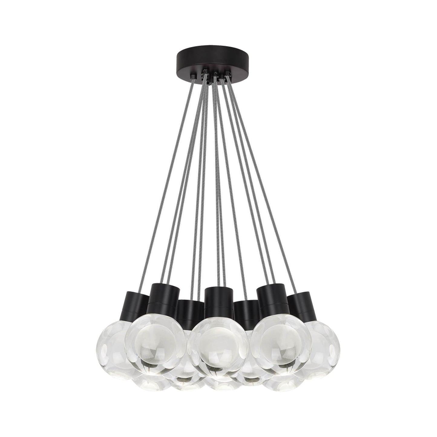 Mina LED Multipoint Pendant Light in Black (Black/White).