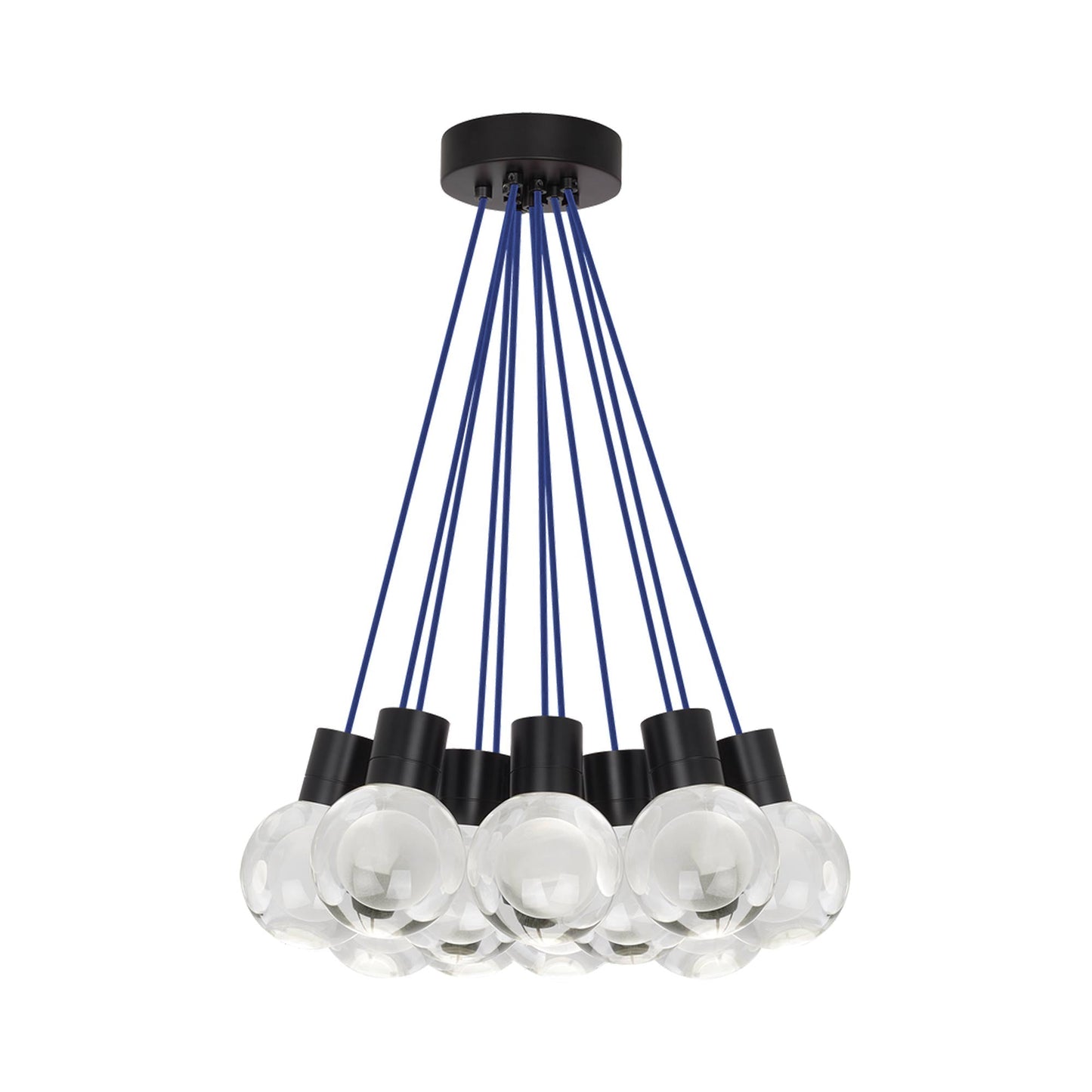 Mina LED Multipoint Pendant Light in Black (Blue).