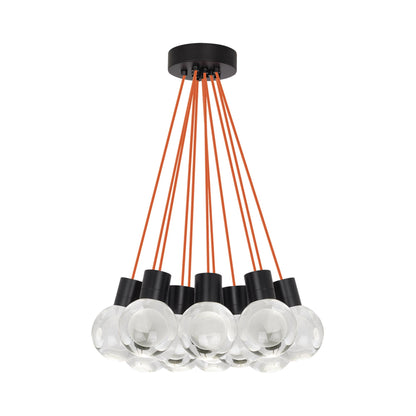 Mina LED Multipoint Pendant Light in Black (Orange).