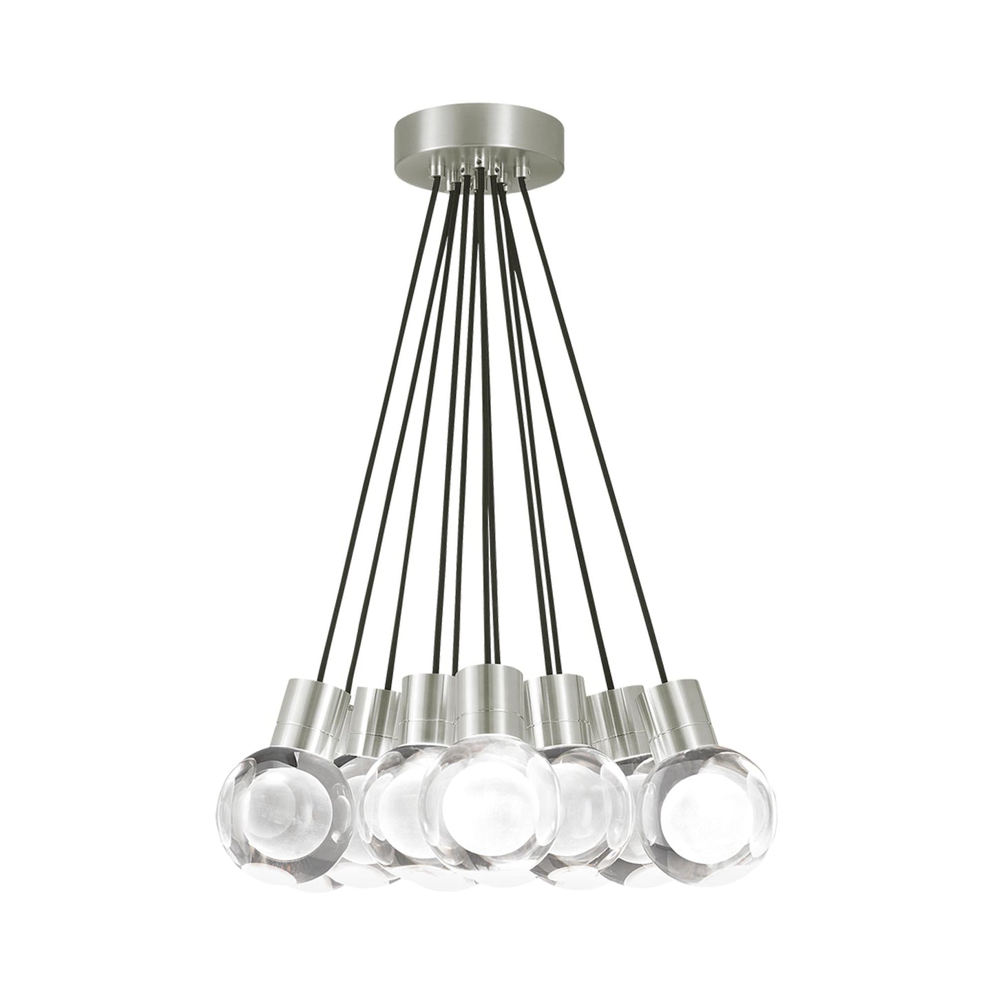 Mina LED Multipoint Pendant Light in Satin Nickel (Black).