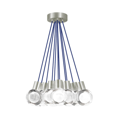 Mina LED Multipoint Pendant Light in Satin Nickel (Blue).