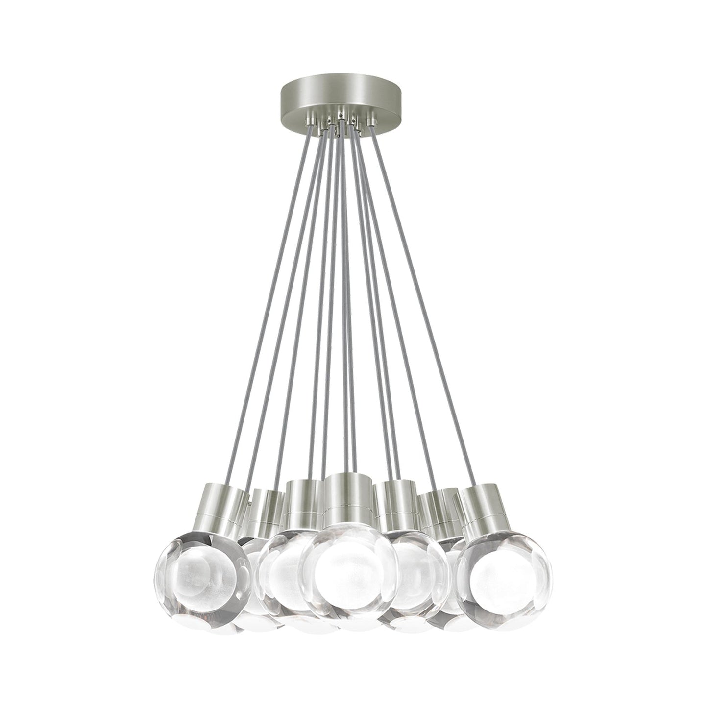 Mina LED Multipoint Pendant Light in Satin Nickel (Gray).
