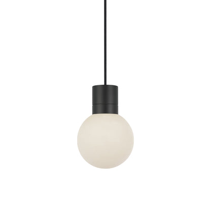 Mina LED Pendant Light in Black/Black Cord.