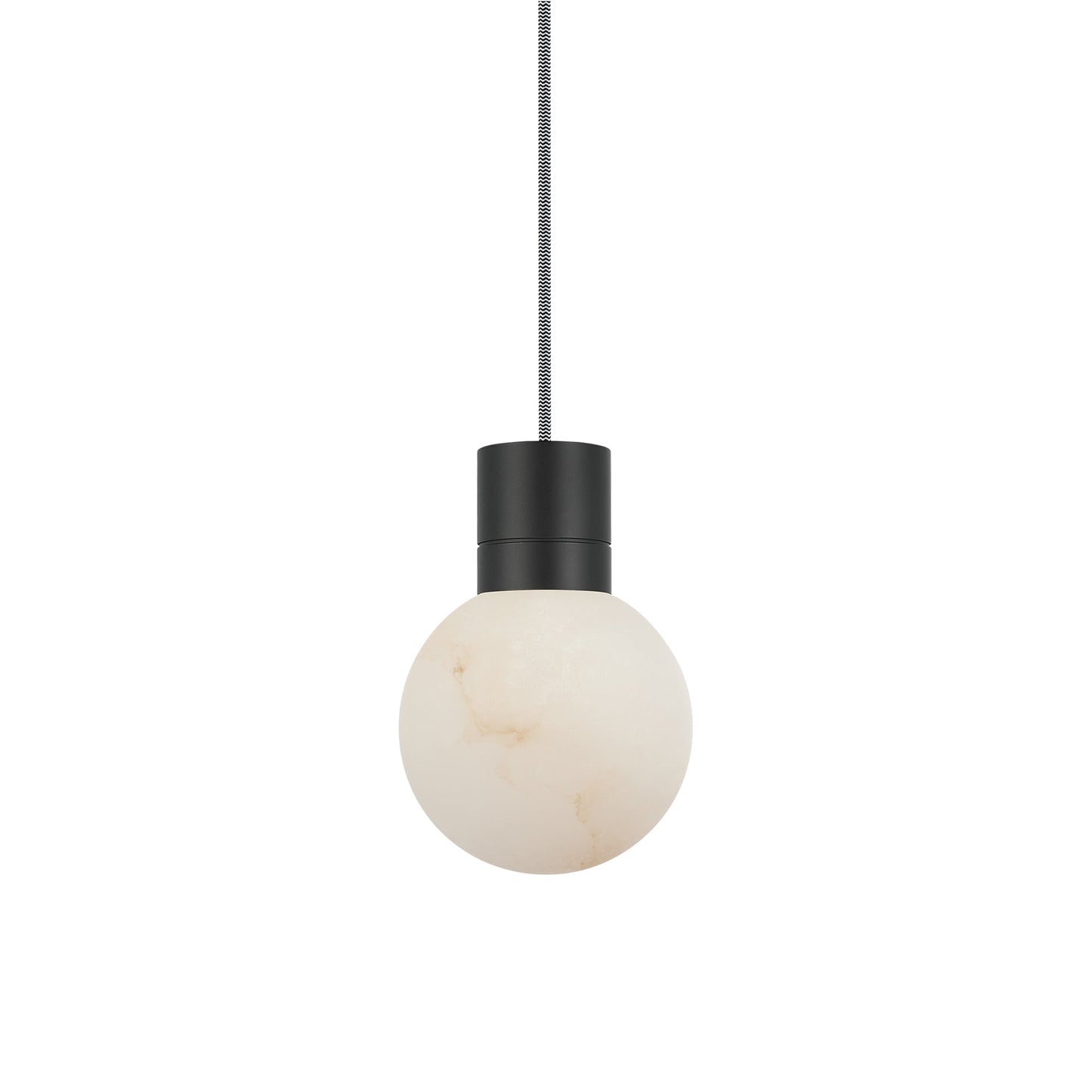 Mina LED Pendant Light in Black/White Cord.