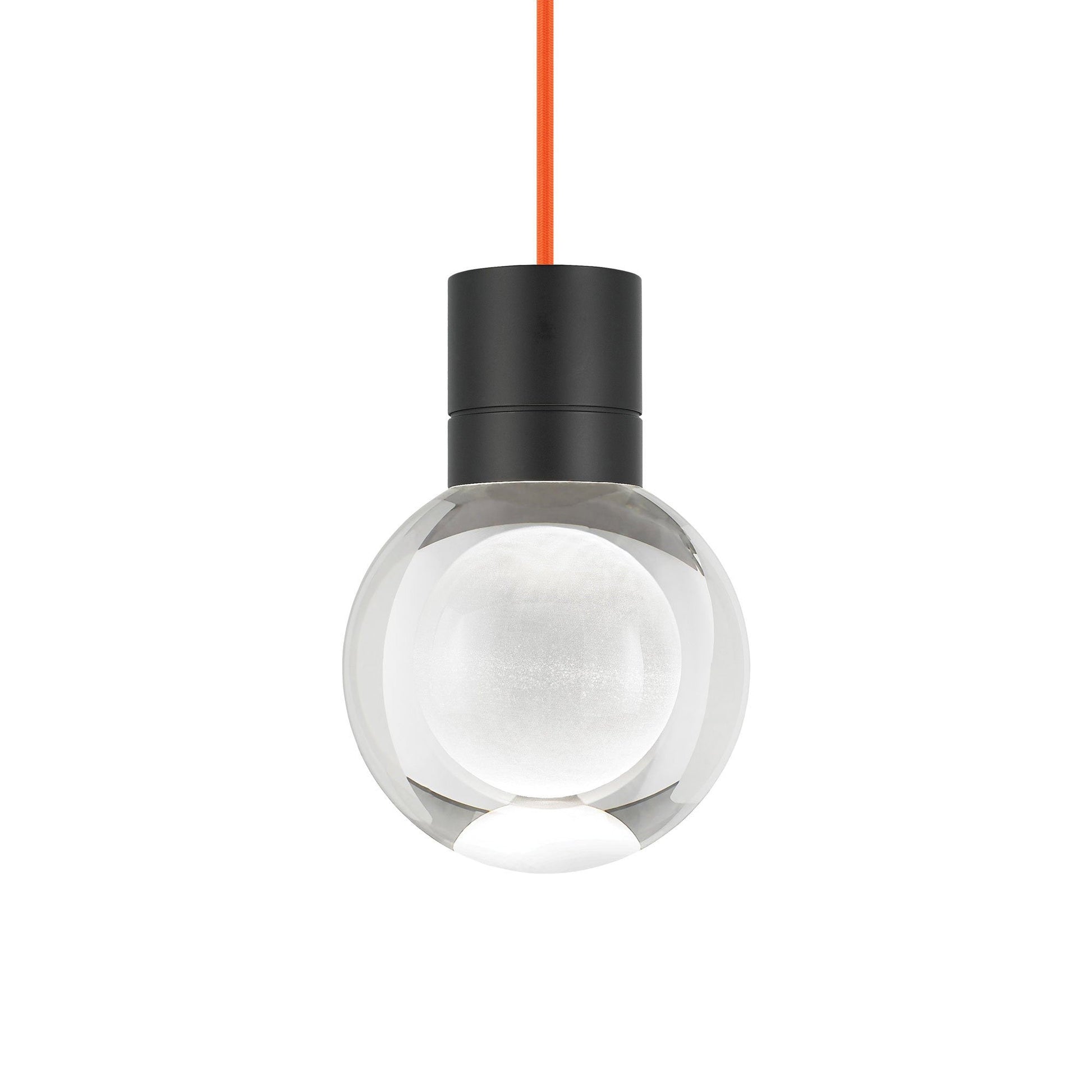 Mina Single LED Pendant Light in Black (Orange).
