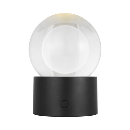 Mina LED Rechargeable Table Lamp in Black\Crystal.