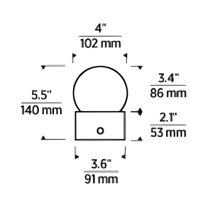 Mina LED Rechargeable Table Lamp - line drawing.