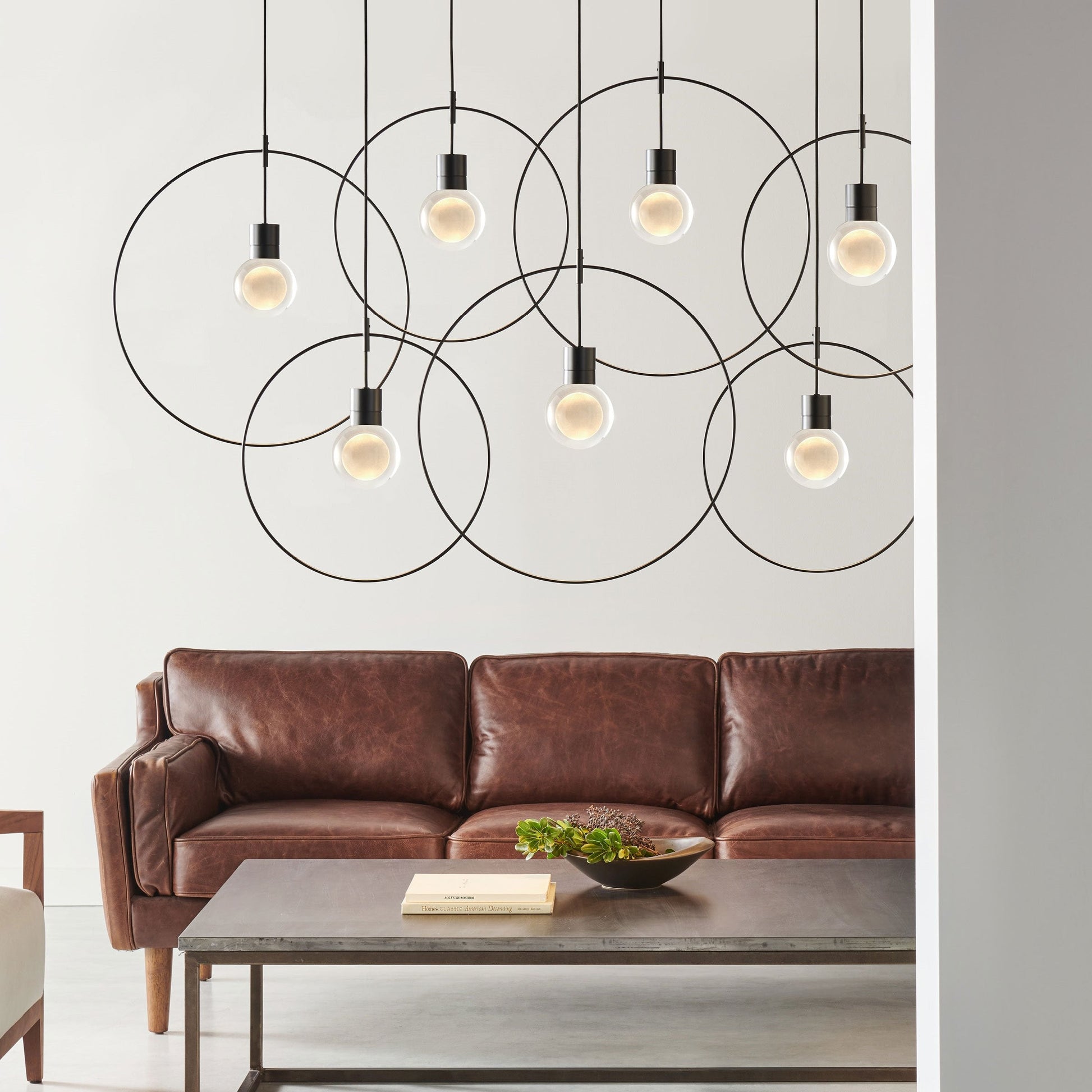 Mina Single LED Pendant Light in living room.