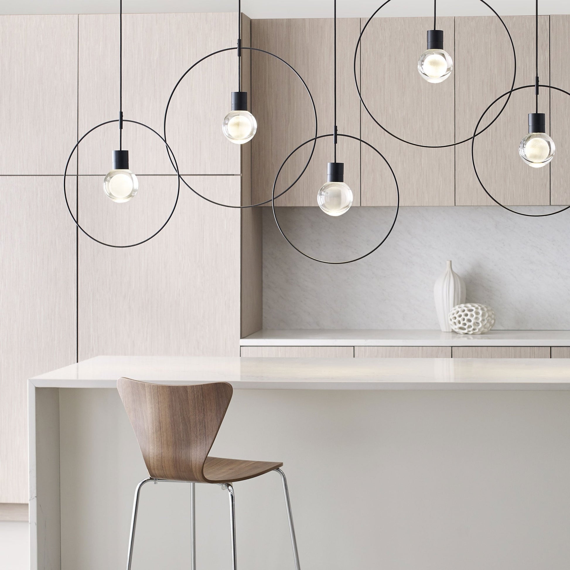 Mina Single LED Pendant Light in kitchen.