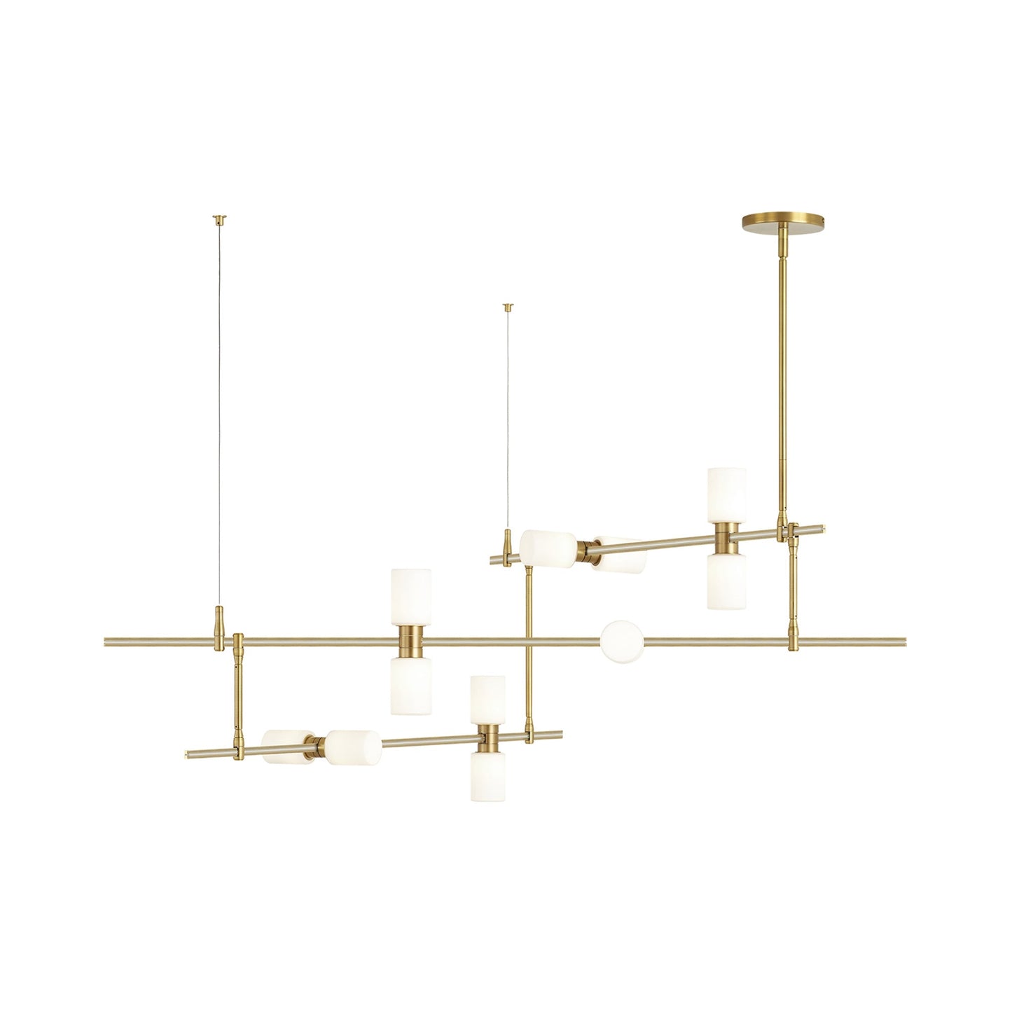 ModernRail LED Chandelier (Glass Cylinders/Remote Canopy Type).
