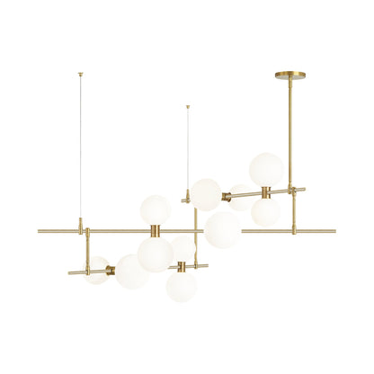ModernRail LED Chandelier (Glass Orbs/Remote Canopy Type).