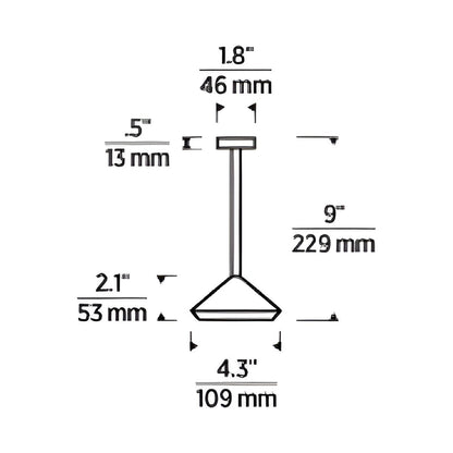 Moneta LED Table Lamp - line drawing.