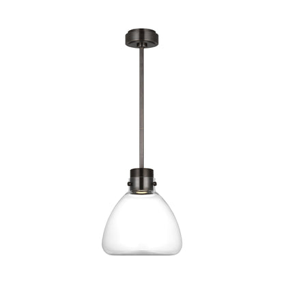 Morgan LED Pendant Light in Burnished Bronze (12-Inch/Clear Glass).