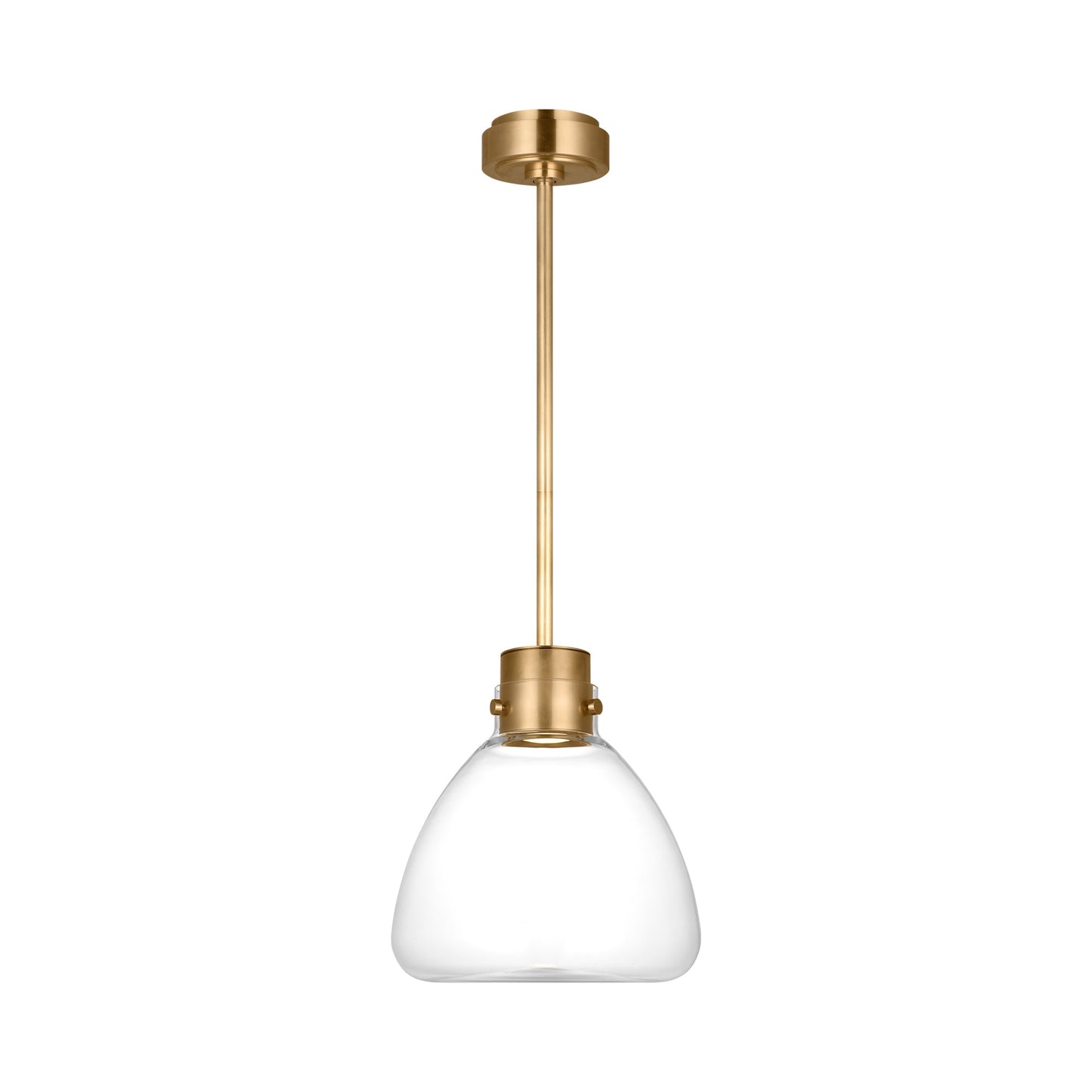 Morgan LED Pendant Light in Hand-Rubbed Antique Brass (12-Inch/Clear Glass).