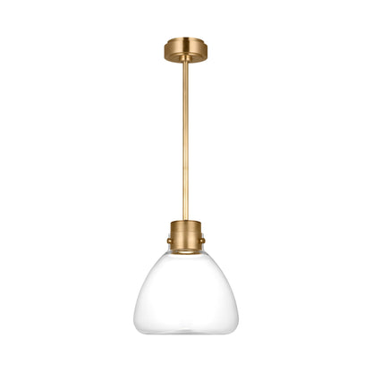 Morgan LED Pendant Light in Hand-Rubbed Antique Brass (12-Inch/Clear Glass).