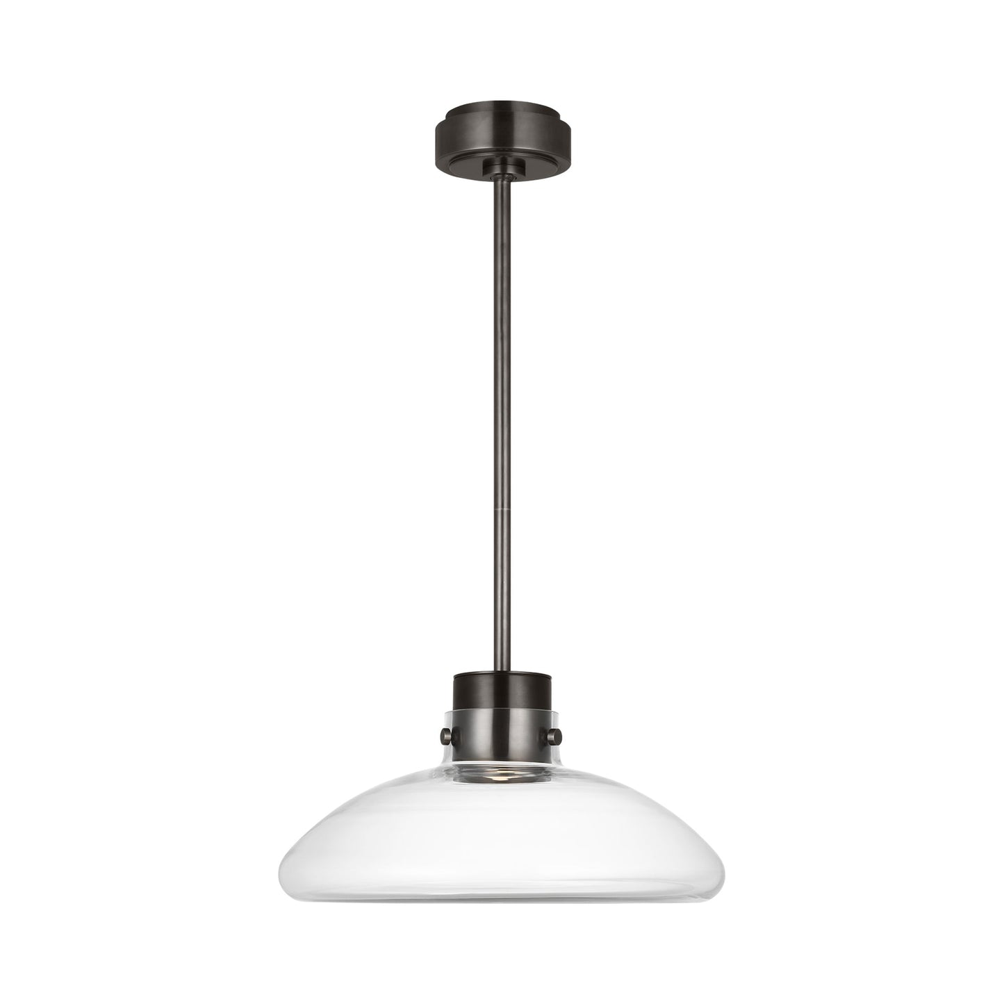 Morgan LED Pendant Light in Burnished Bronze (16-Inch/Clear Glass).