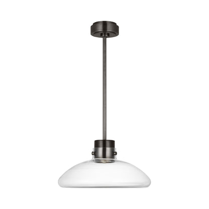 Morgan LED Pendant Light in Burnished Bronze (16-Inch/Clear Glass).