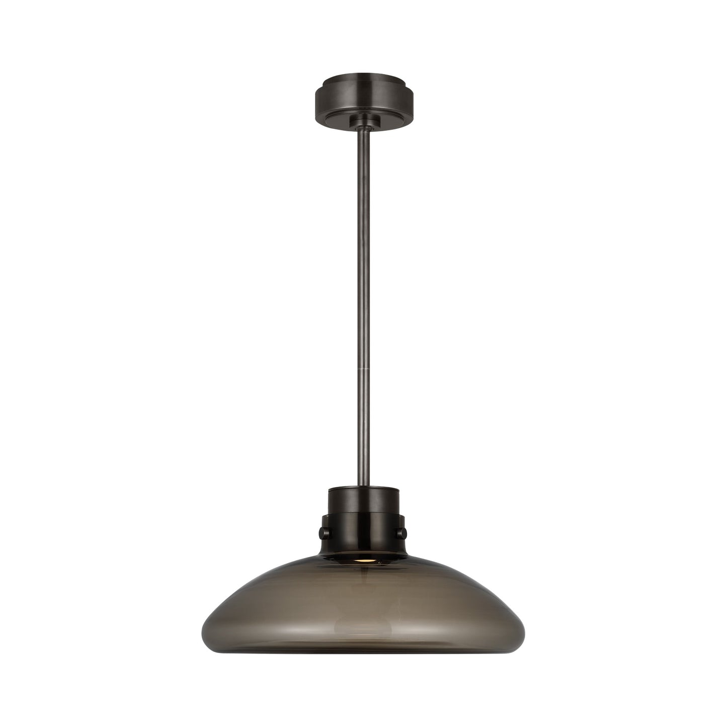 Morgan LED Pendant Light in Burnished Bronze (16-Inch/Smoke Glass).