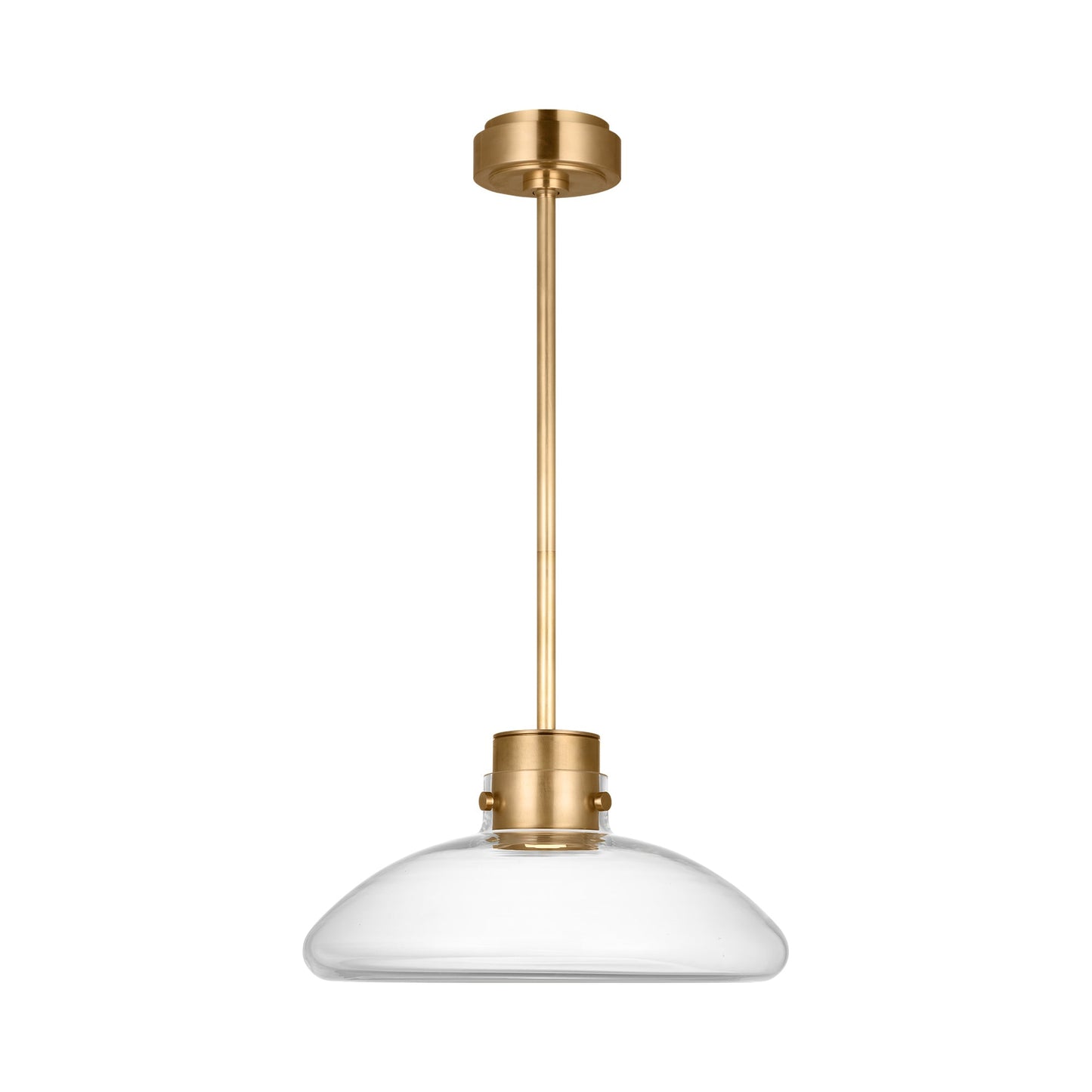 Morgan LED Pendant Light in Hand-Rubbed Antique Brass (16-Inch/Clear Glass).