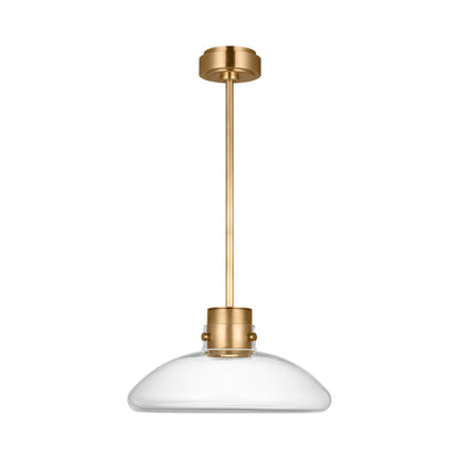 Morgan LED Pendant Light in Hand-Rubbed Antique Brass (16-Inch/Clear Glass).