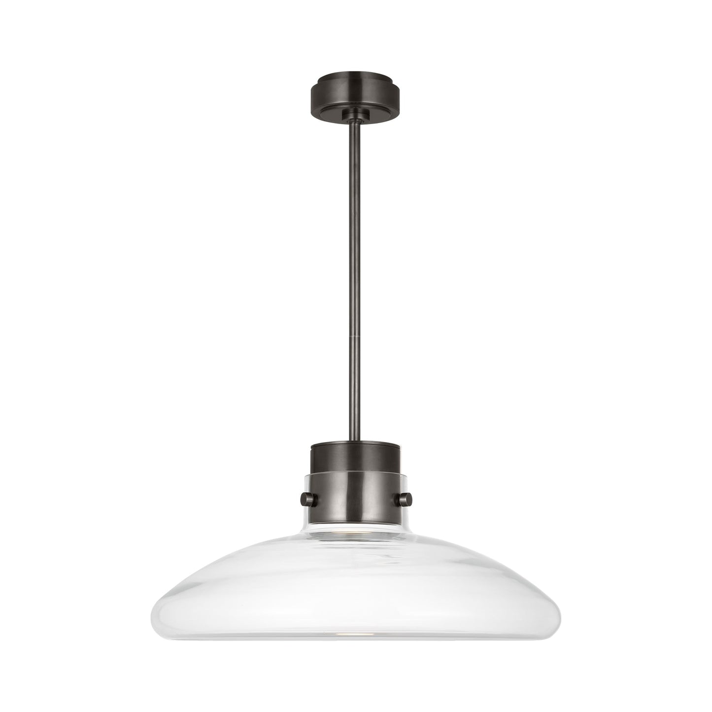 Morgan LED Pendant Light in Burnished Bronze (22-Inch/Clear Glass).