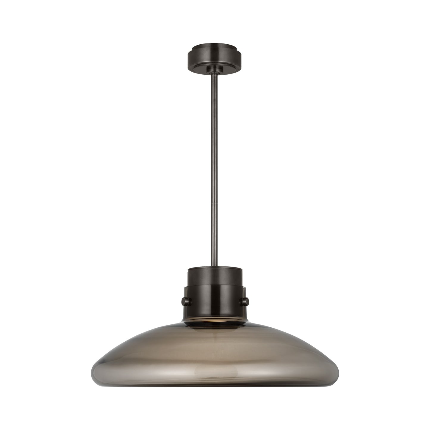 Morgan LED Pendant Light in Burnished Bronze (22-Inch/Smoke Glass).