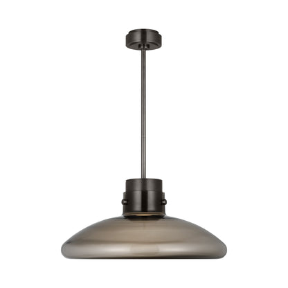 Morgan LED Pendant Light in Burnished Bronze (22-Inch/Smoke Glass).