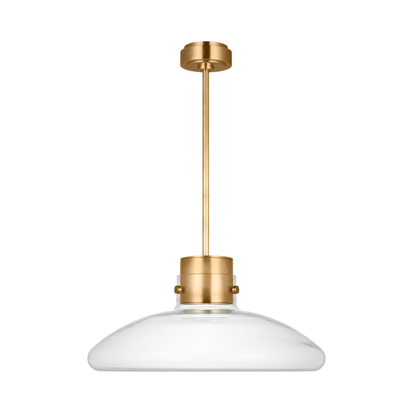 Morgan LED Pendant Light in Hand-Rubbed Antique Brass (22-Inch/Clear Glass).