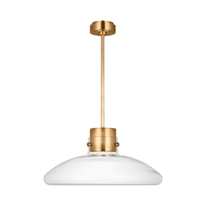 Morgan LED Pendant Light in Hand-Rubbed Antique Brass (22-Inch/Clear Glass).