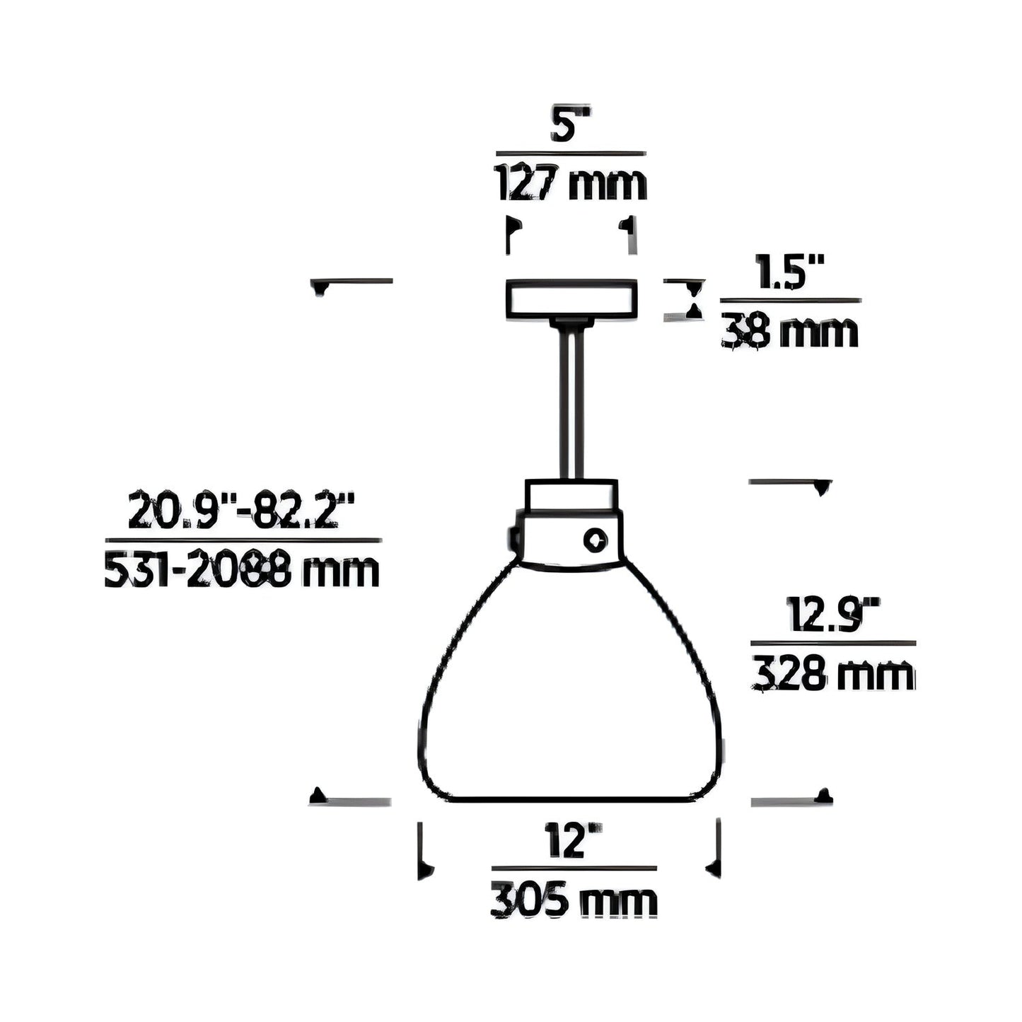 Morgan LED Pendant Light - line drawing.