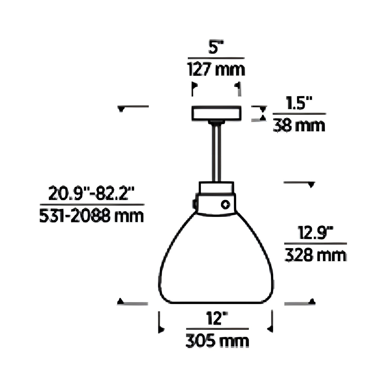 Morgan LED Pendant Light - line drawing.