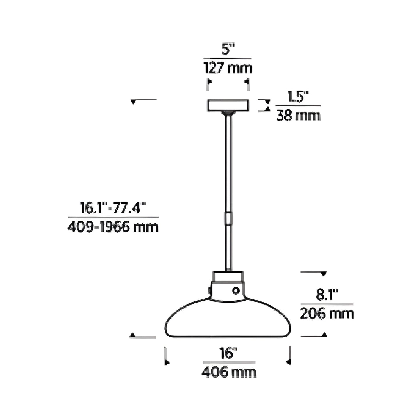 Morgan LED Pendant Light - line drawing.