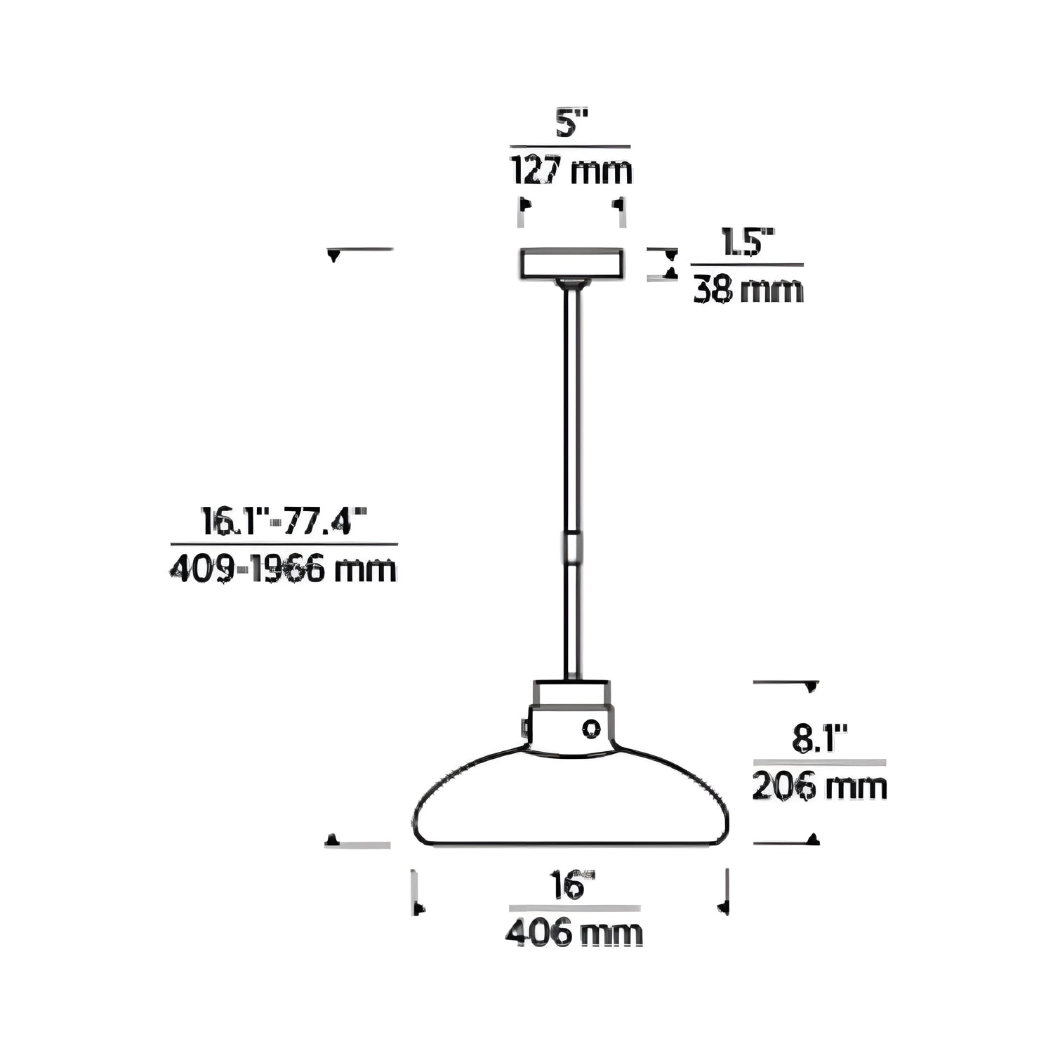 Morgan LED Pendant Light - line drawing.