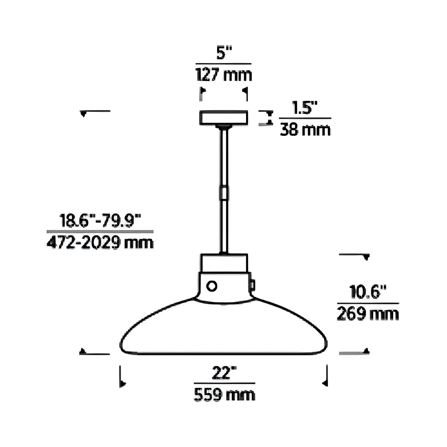 Morgan LED Pendant Light - line drawing.