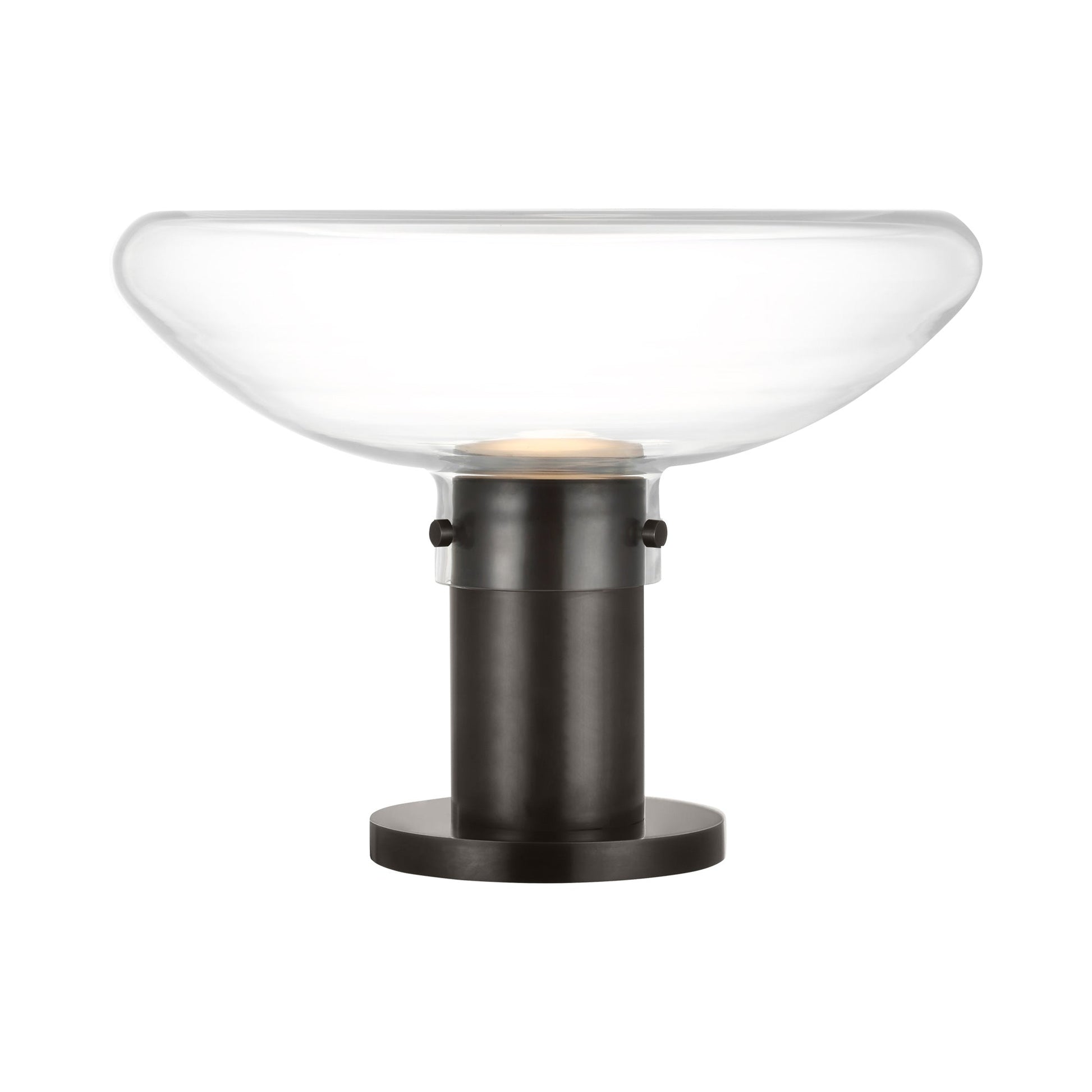 Morgan LED Table Lamp in Burnished Bronze (Clear Glass).