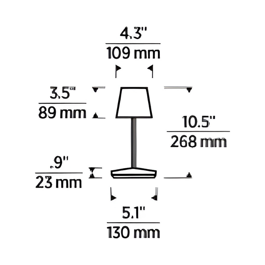 Nevis LED Table Lamp - line drawing.