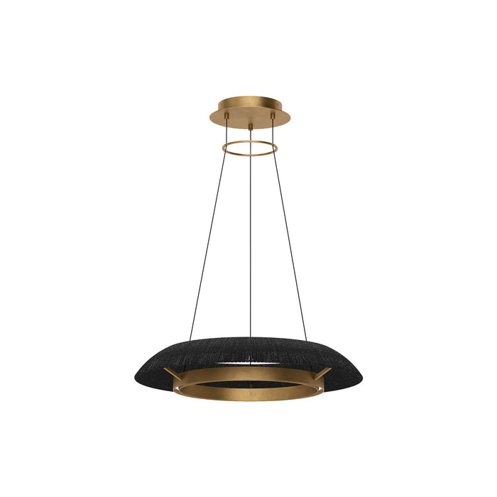 Noa LED Chandelier in Hand Rubbed Antique Brass/Washed Black (Small).