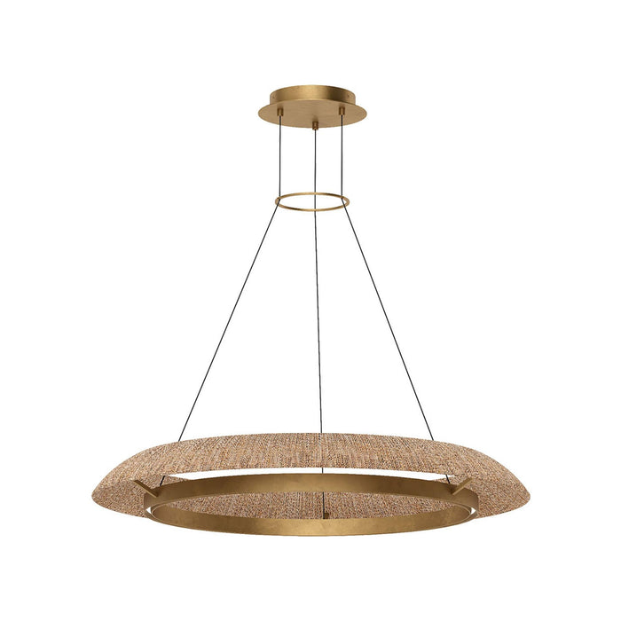 Noa LED Chandelier in Hand Rubbed Antique Brass/Natural (Large).