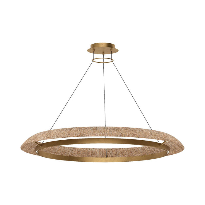 Noa LED Chandelier in Hand Rubbed Antique Brass/Natural (X-Large).